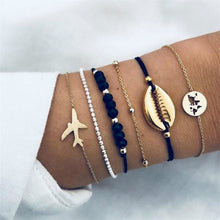 Load image into Gallery viewer, FAMSHIN Bohemian Handmade Weave Heart Long Tassel Bracelet Sets Women 2019 New Grey Rope Chain Bracelets Jewelry Christmas Gift